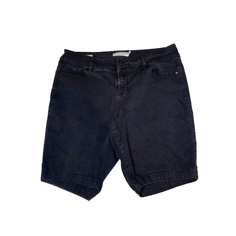 Torrid Denim Jeggings Shorts Womens 22 Faded Black Stretch Mid-Length Casual